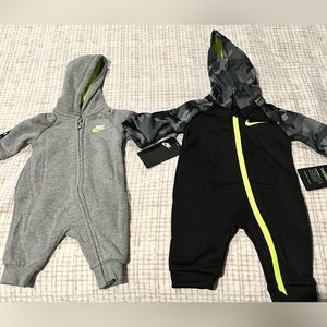 NWT - Infant NIKE One-piece Sweat Suits (2 included in price) - NEWBORN & 3M